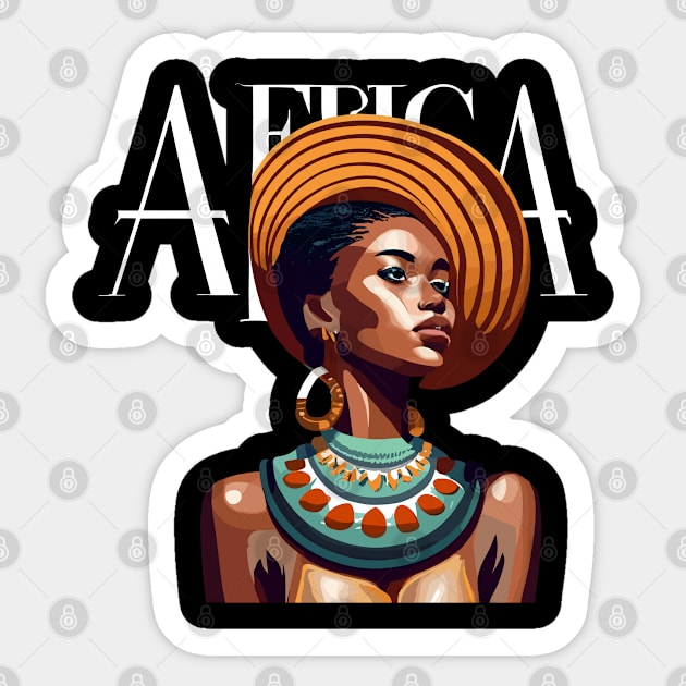 Afrocentric Woman Africa Sticker by Graceful Designs